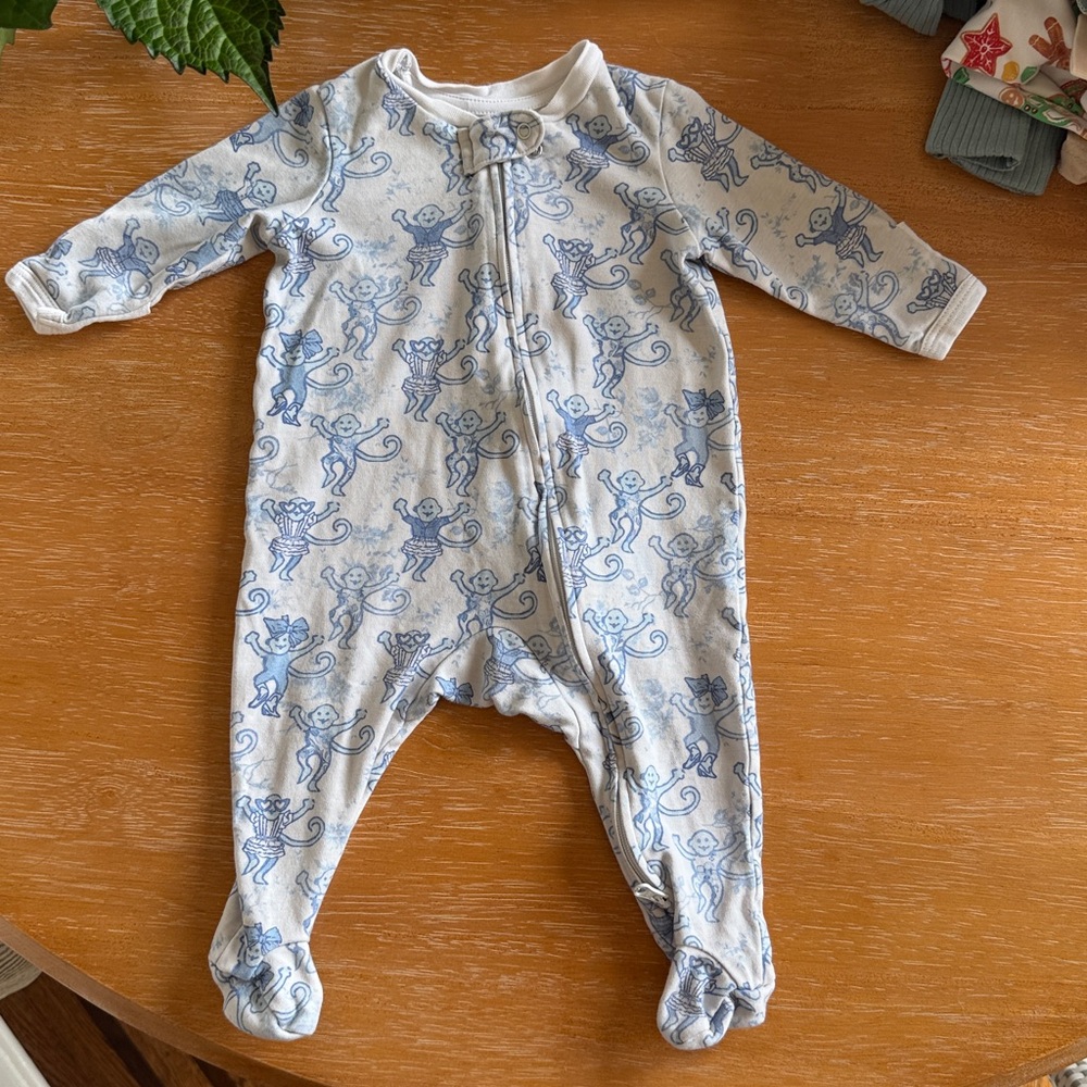 LoveShackFancy X Roller Rabbit Infant Zipper Footie